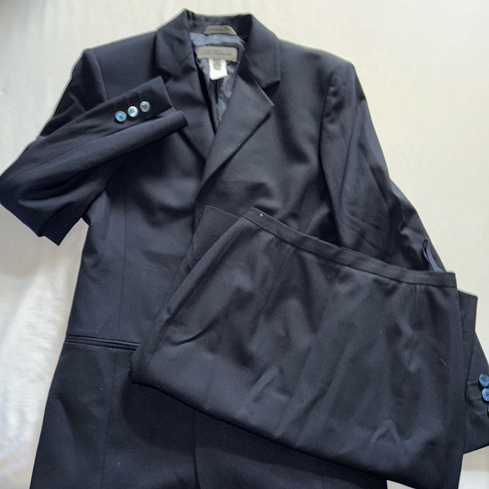 Navy Blue Suit & Skirt Set